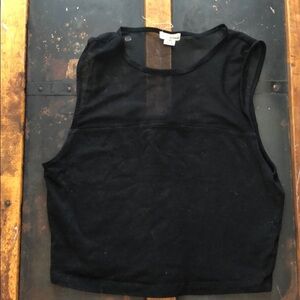 Black mesh crop top